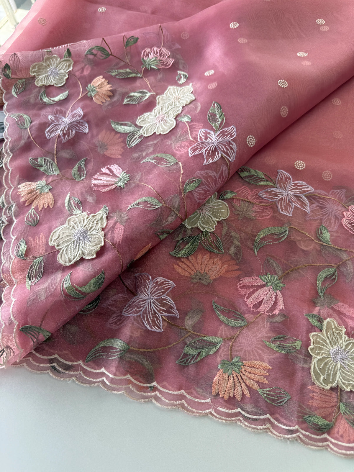 Glass organza Saree/ 155F