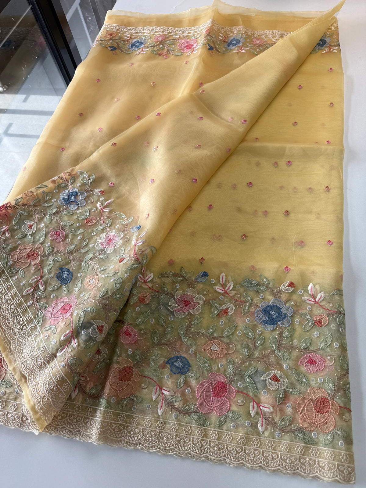 Glass Organza Saree/ 155A