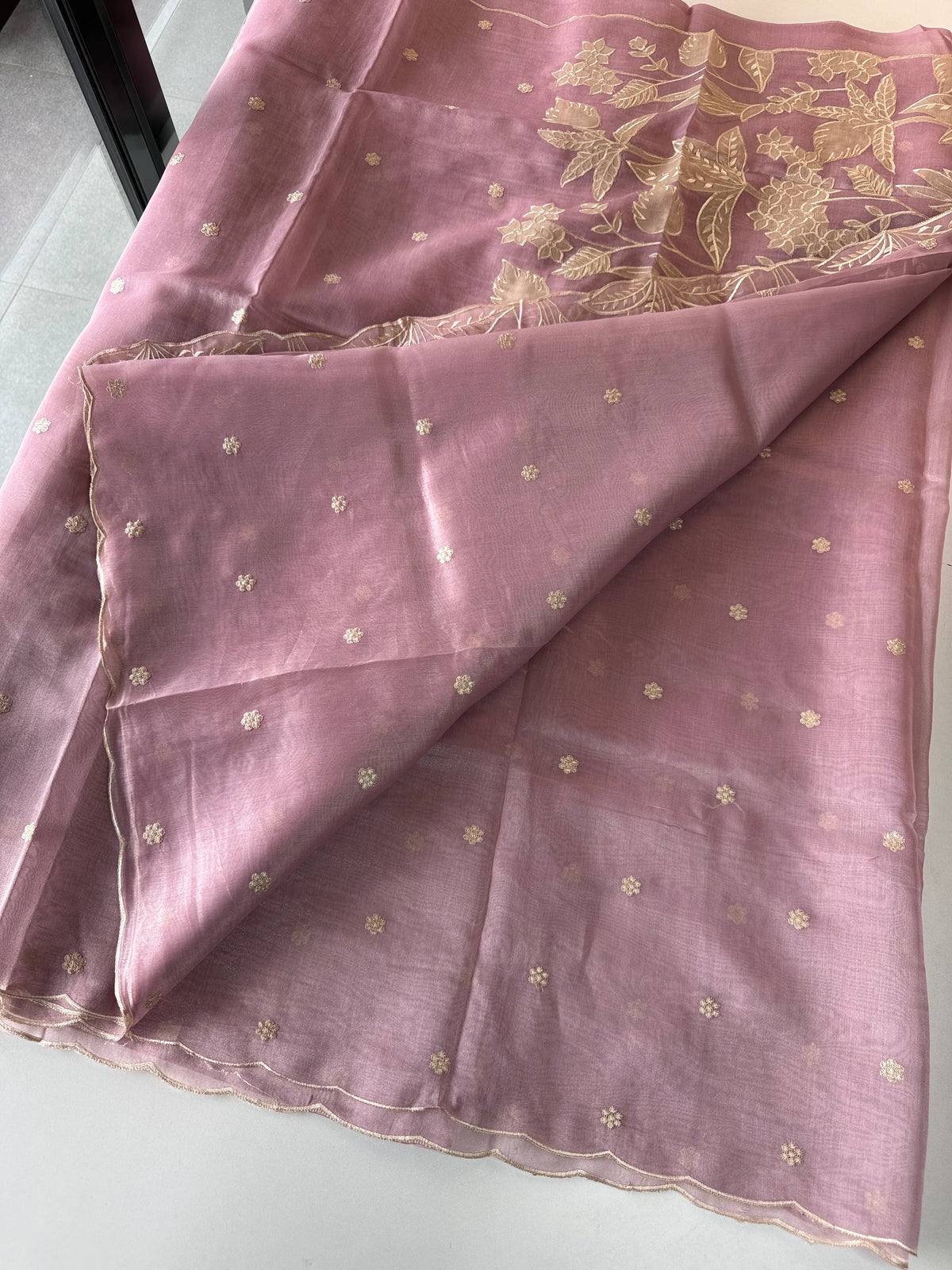 Chanderi Tissue Blend saree/ RF54
