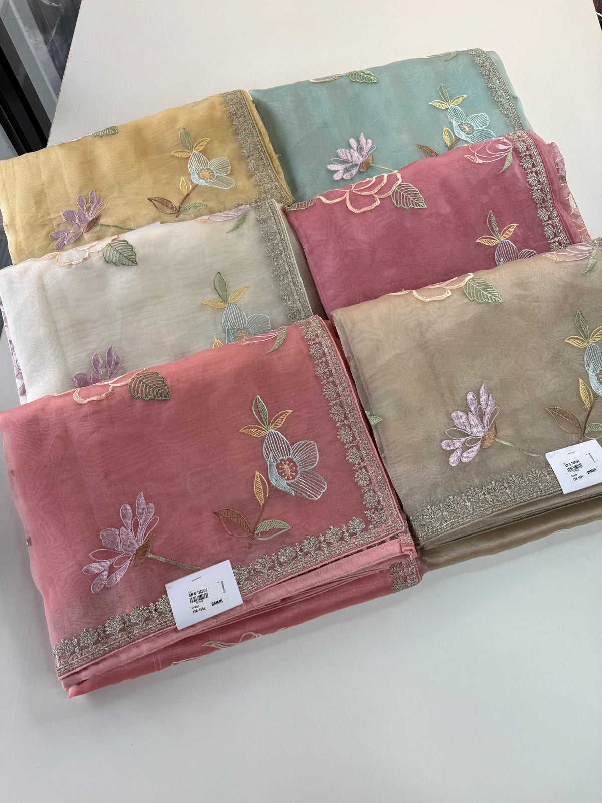 Glass Organza Saree/ 155L