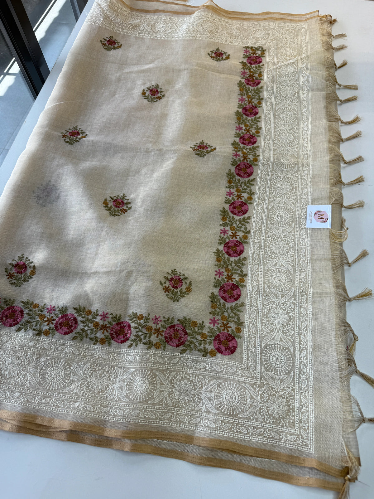 Tissue linen blended Saree/564B