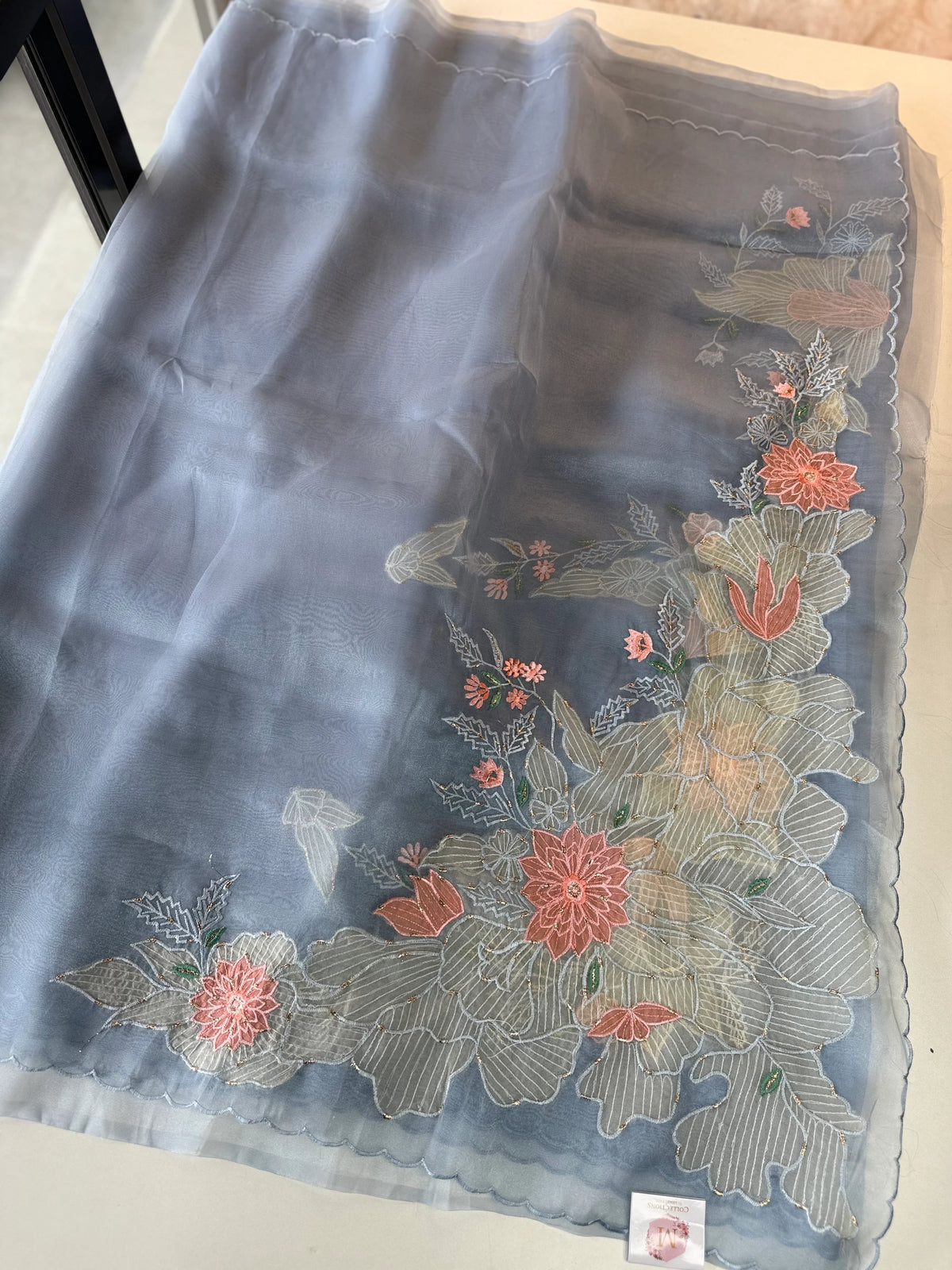 Glass Organza Saree/4435