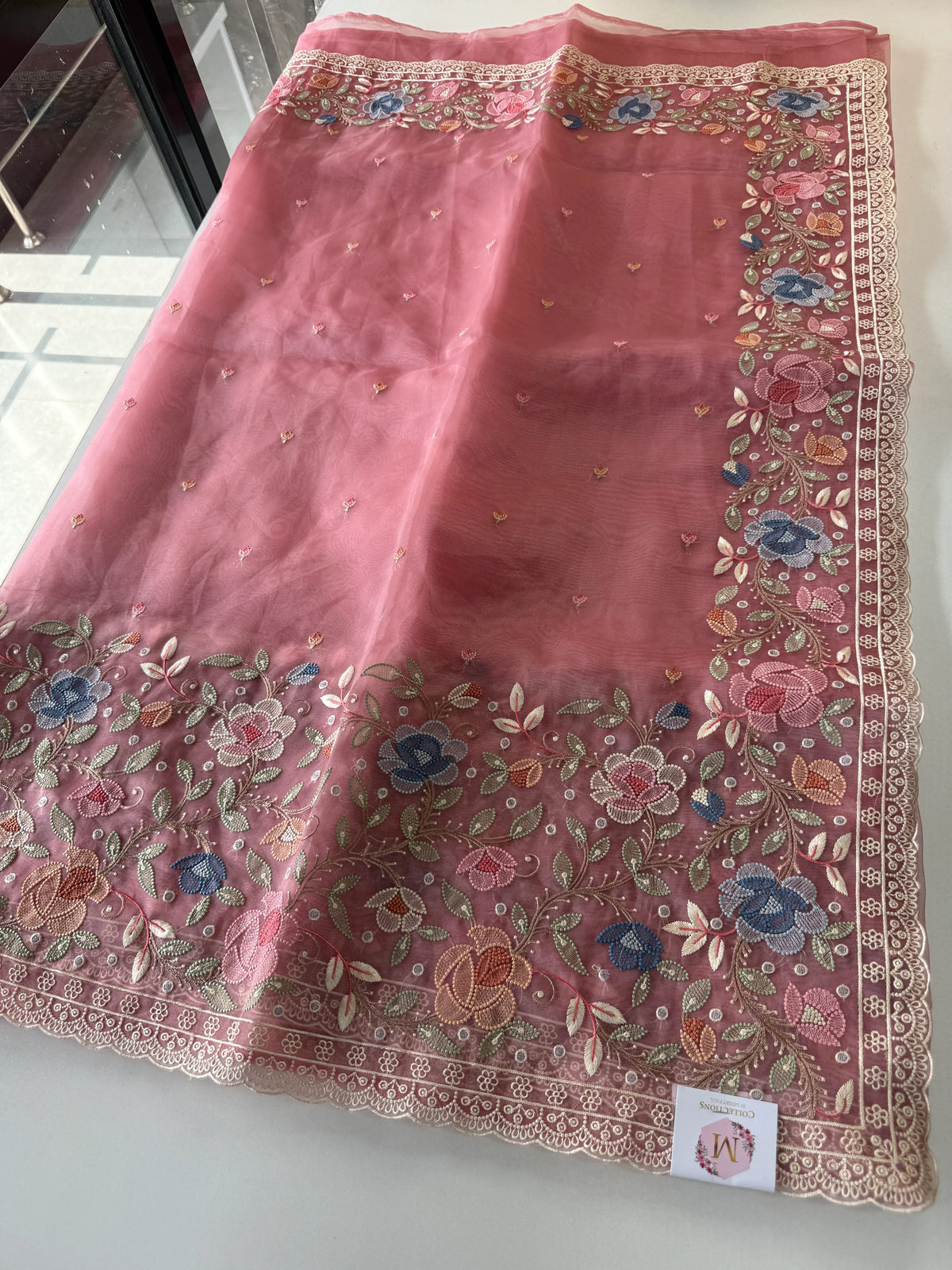 Glass Organza Saree/ 155A