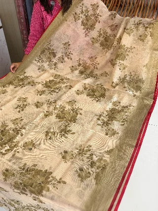 Linen cotton Saree/ 1567