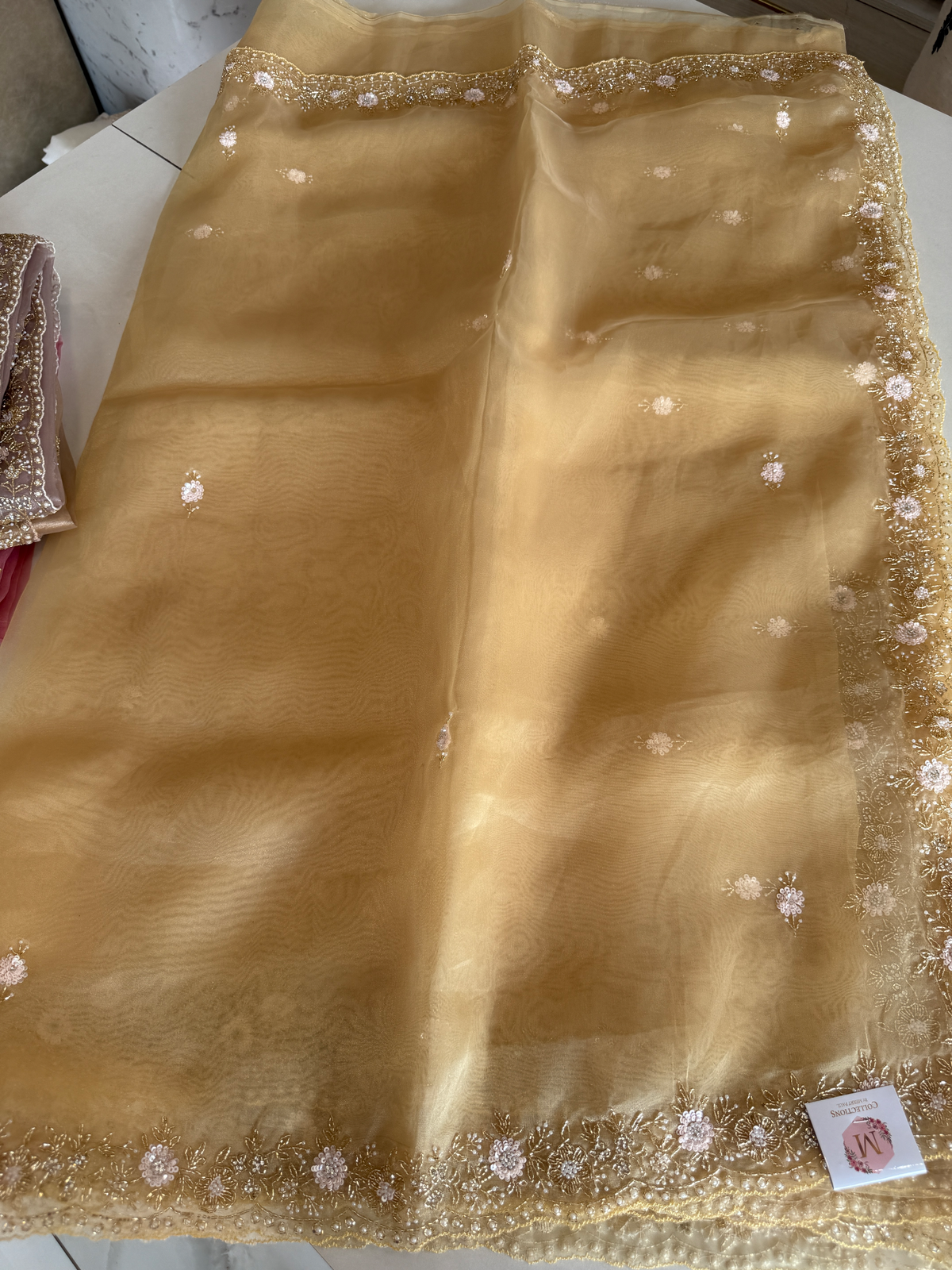 Glass organza party wear saree/ SA850