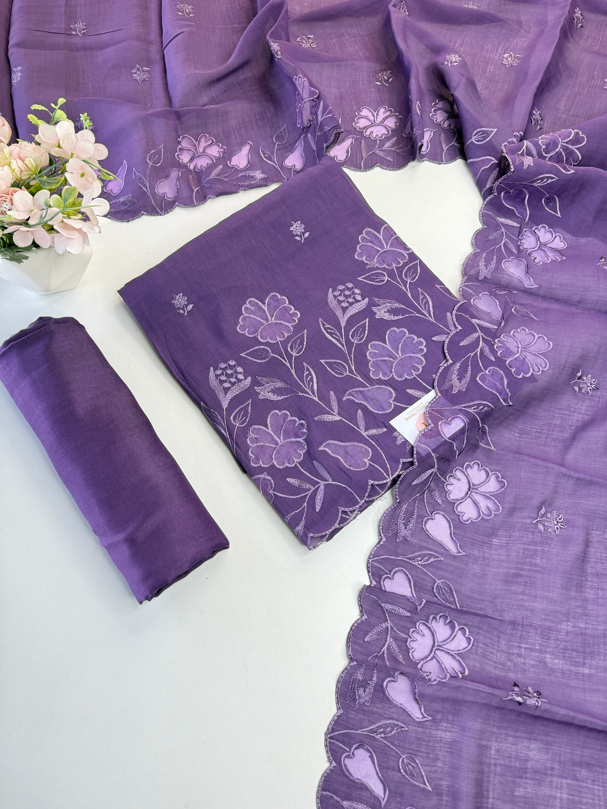 Soft Chanderi unstitched salwar set / 169B