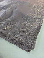 Crushed Foil blended Organza Saree/ AM104