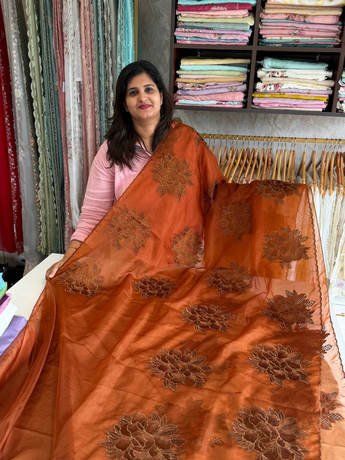 Soft organza saree/ CW766