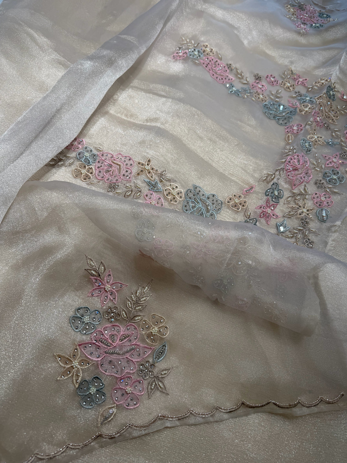 Glass organza saree/ AS762