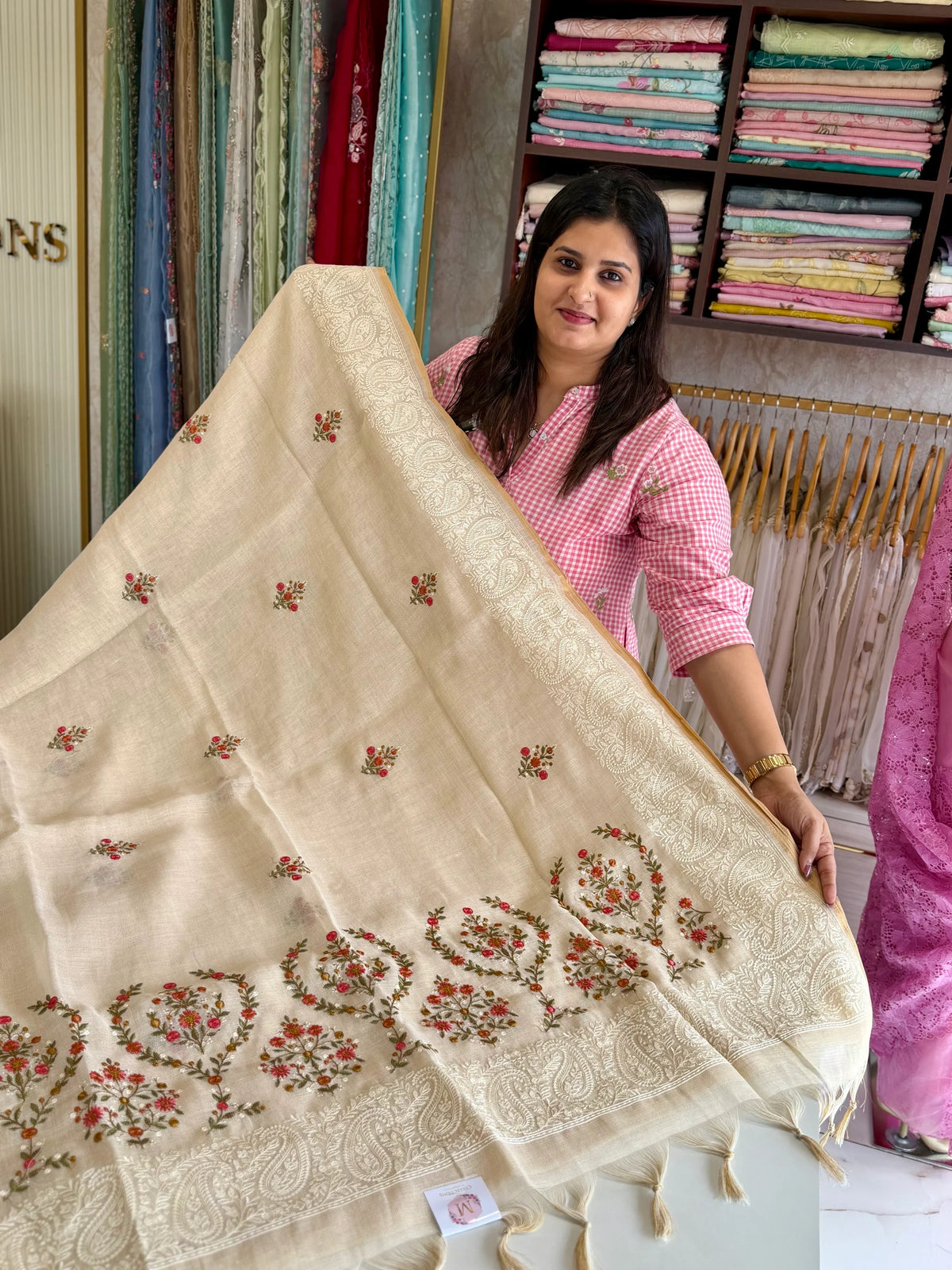 Tissue Linen Saree/ SR564