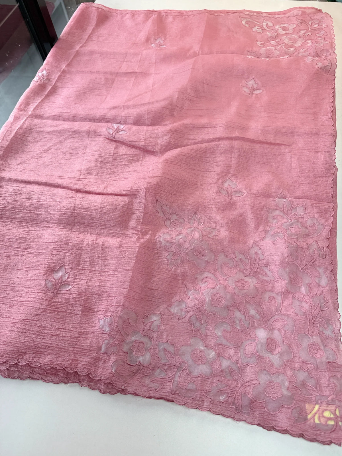 Crushed crape Saree/ AM107