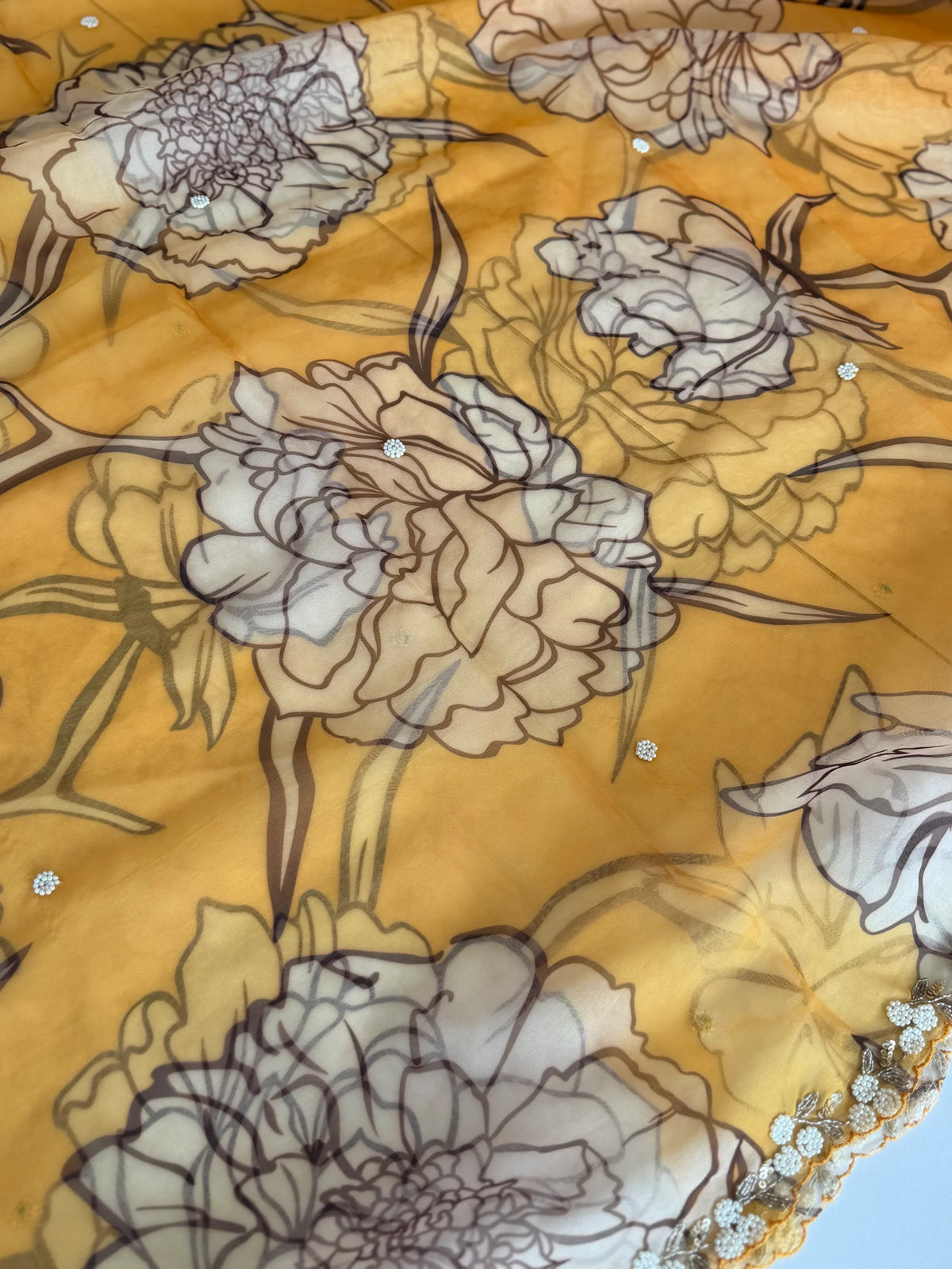 Digital printed organza saree/ 280P