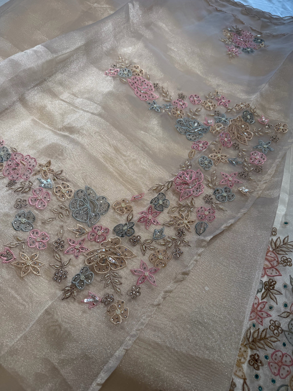 Glass organza saree/ AS762