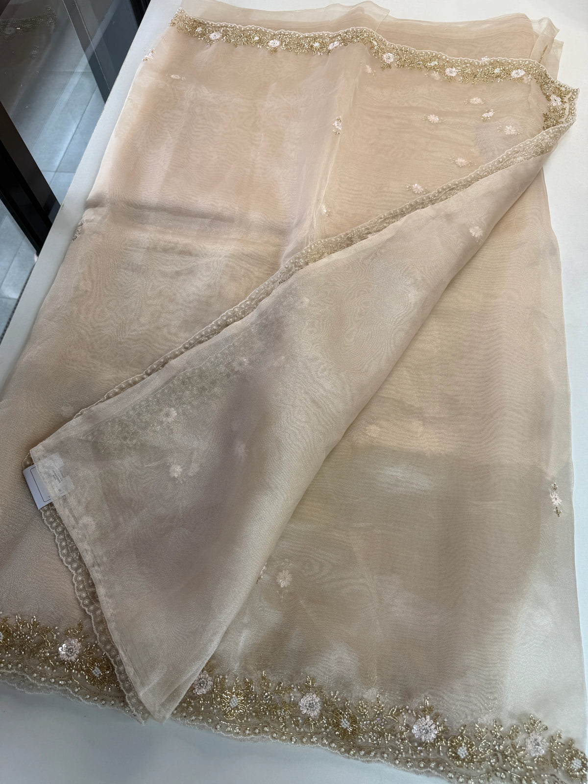 Glass organza party wear saree/ SA850