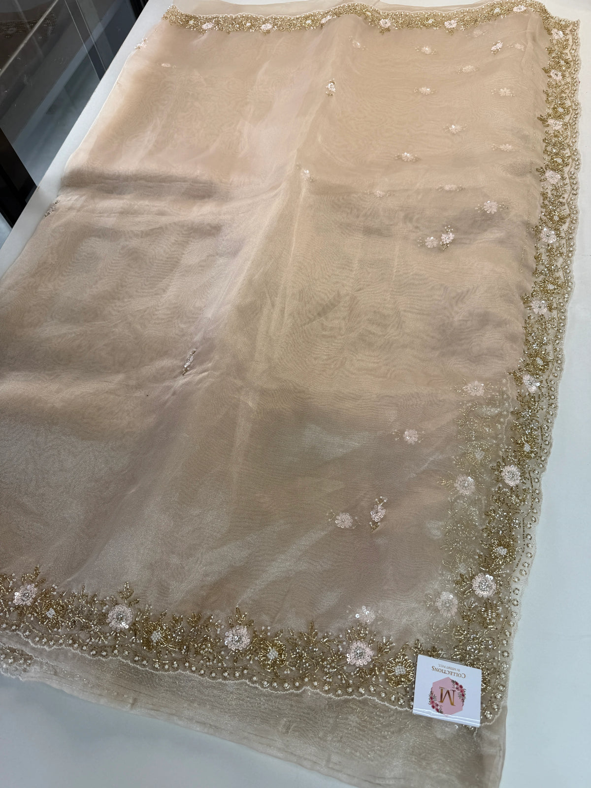 Glass organza party wear saree/ SA850
