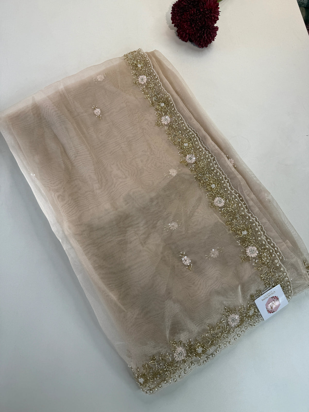 Glass organza party wear saree/ SA850