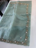 Glass organza party wear saree/ SA850