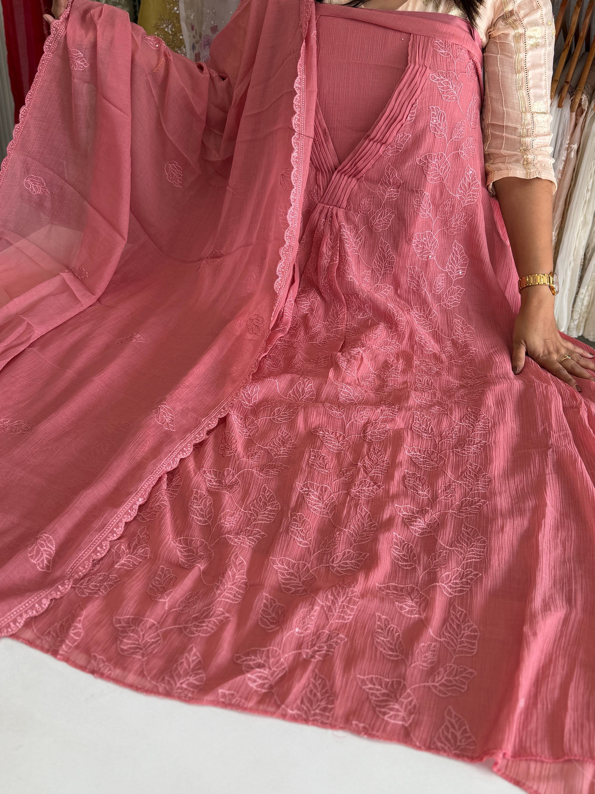 Chiffon unstitched salwar set / NC255