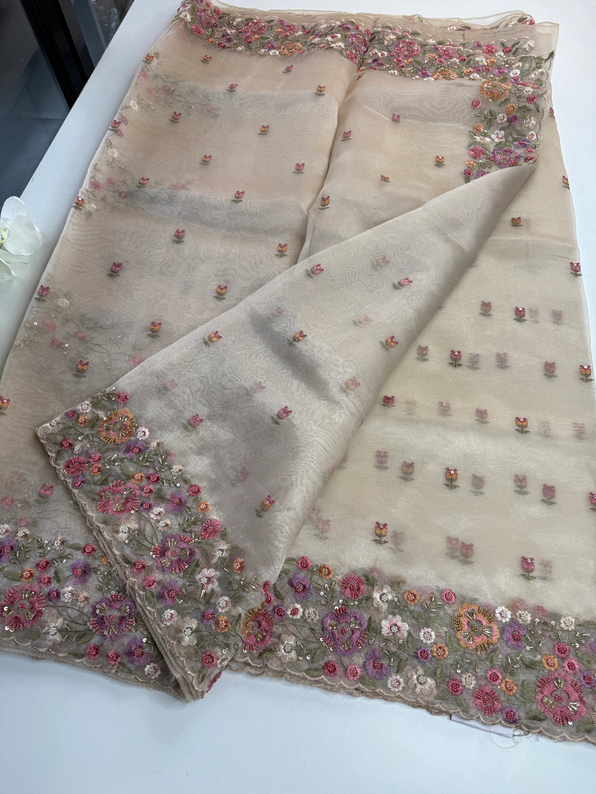 Glass organza saree/ 67HL