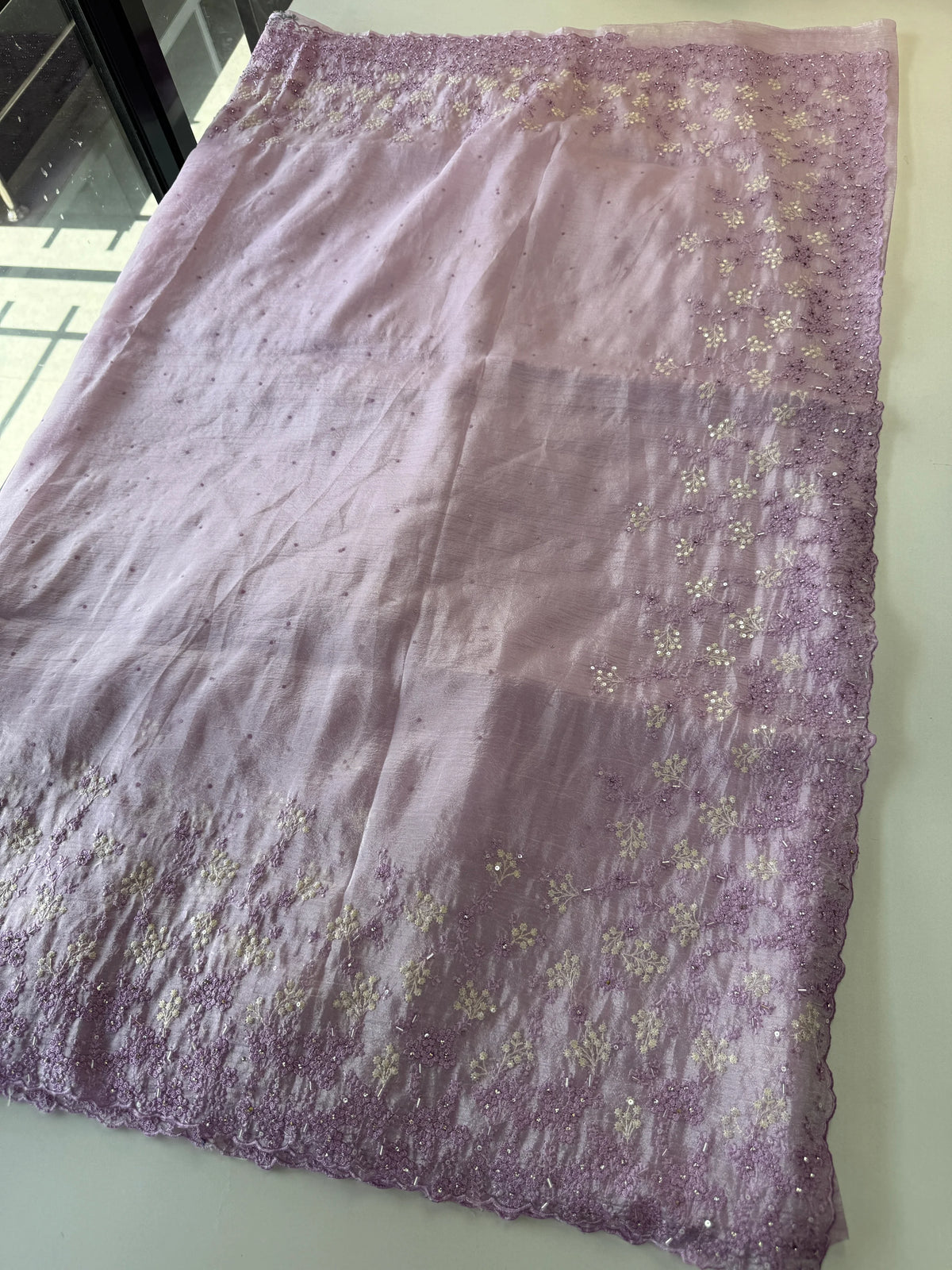 Crushed Crape Saree/ HW456