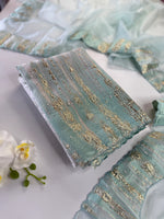 Turkish Organza Unstitched Salwar set / 266H