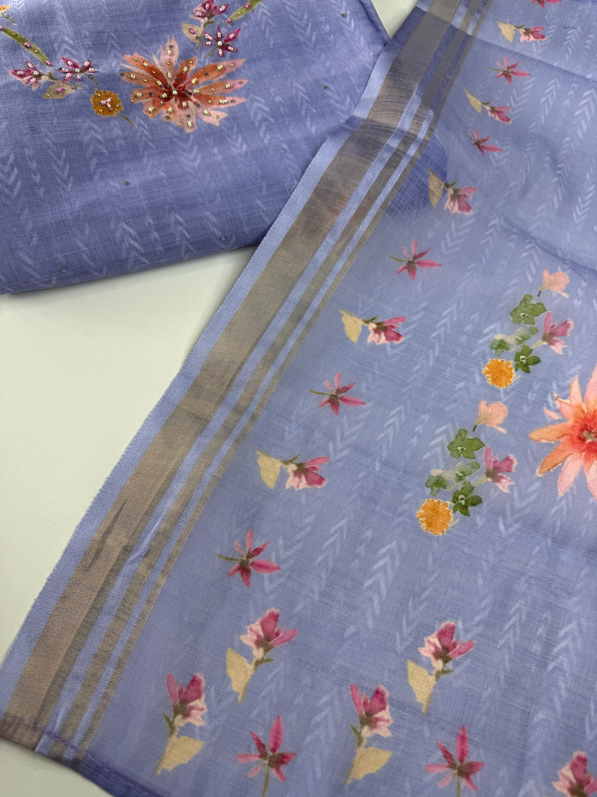 Soft linen cotton unstitched salwar set/ NC223