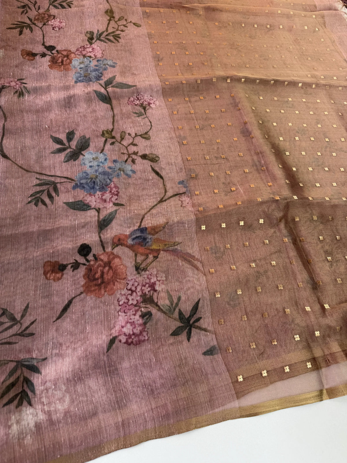 Tissue Chanderi blended saree/ GDF11