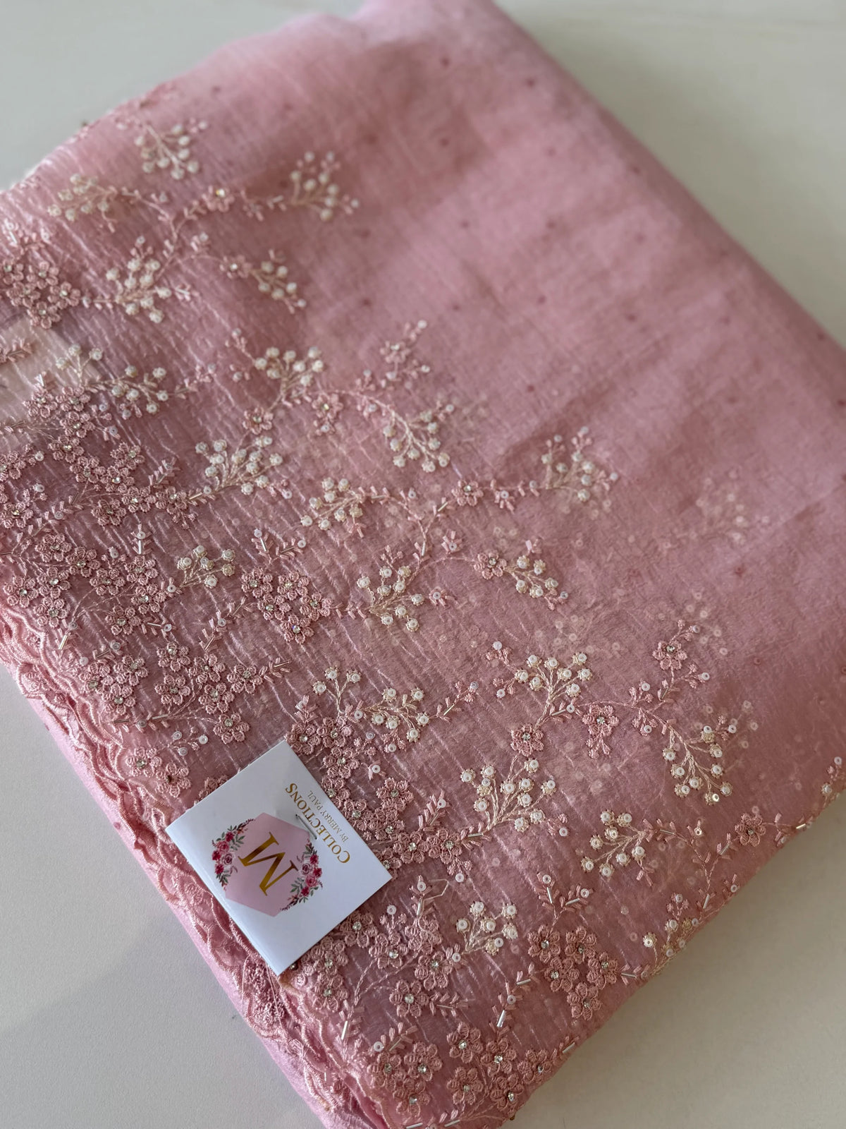 Crushed Crape Saree/ HW456
