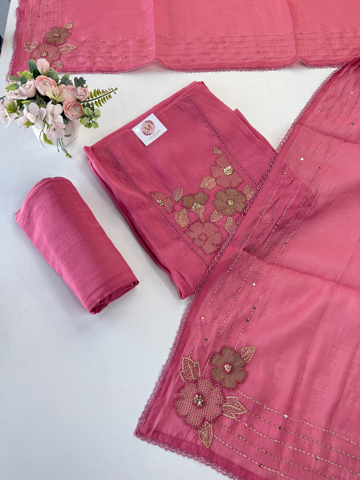 Soft Chanderi unstitched salwar set / NC162