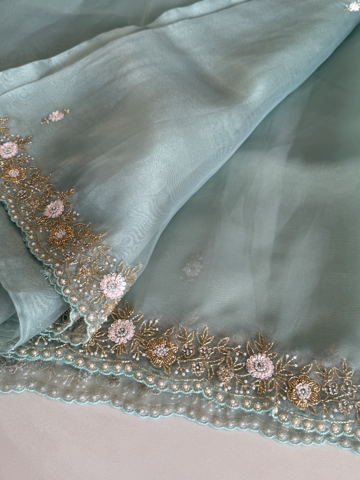 Glass organza party wear saree/ SA850