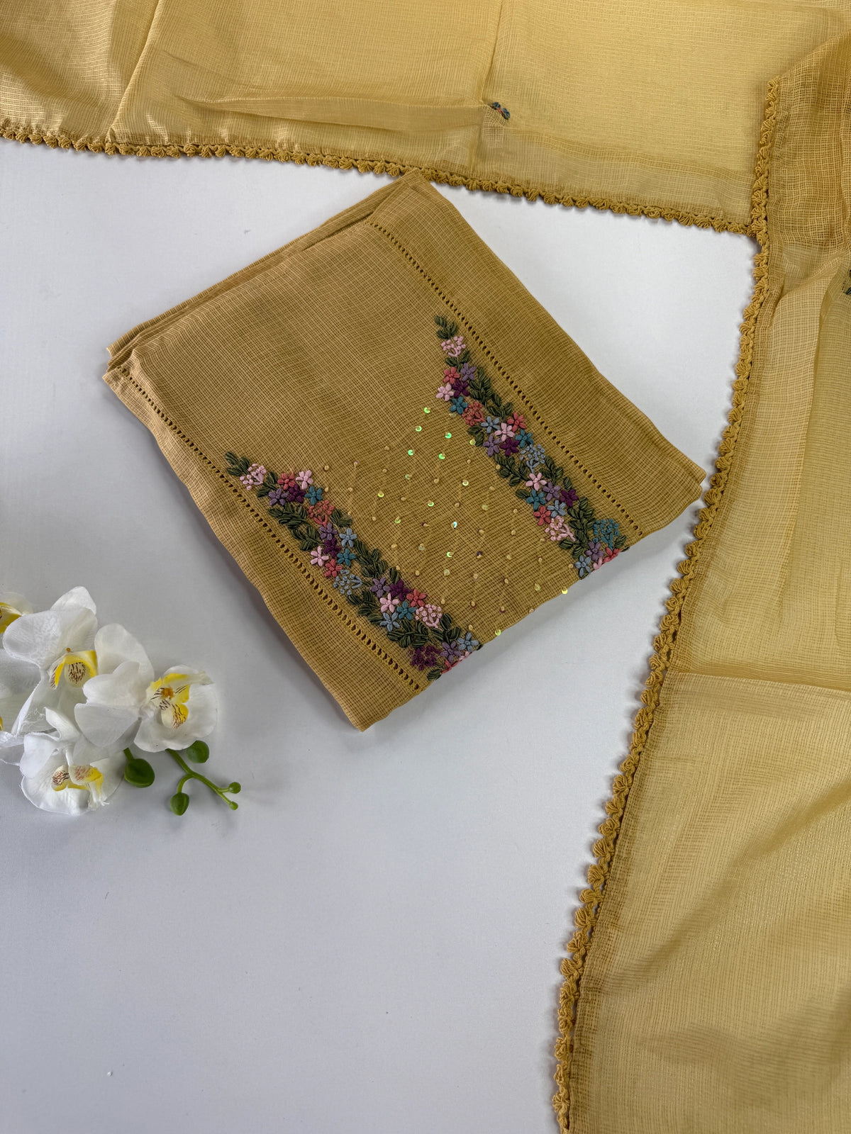 Silky kotta unstitched salwar set / U499