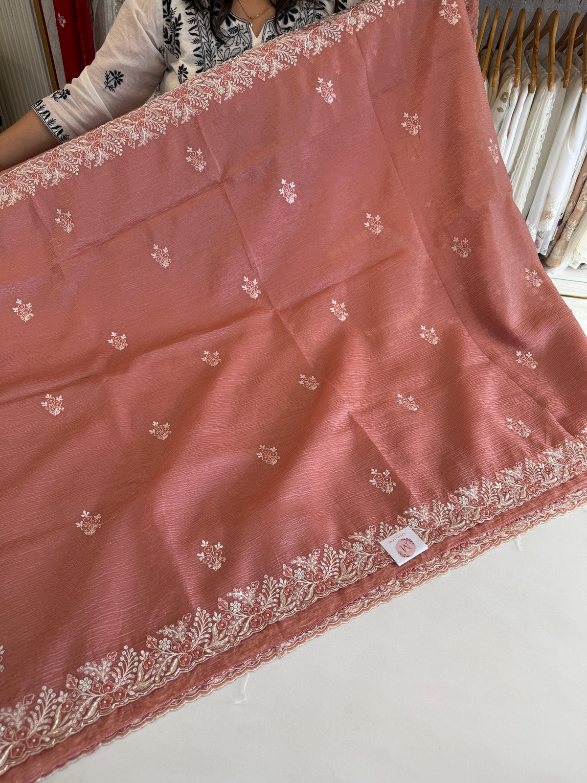Crushed Crape Saree/ HW507