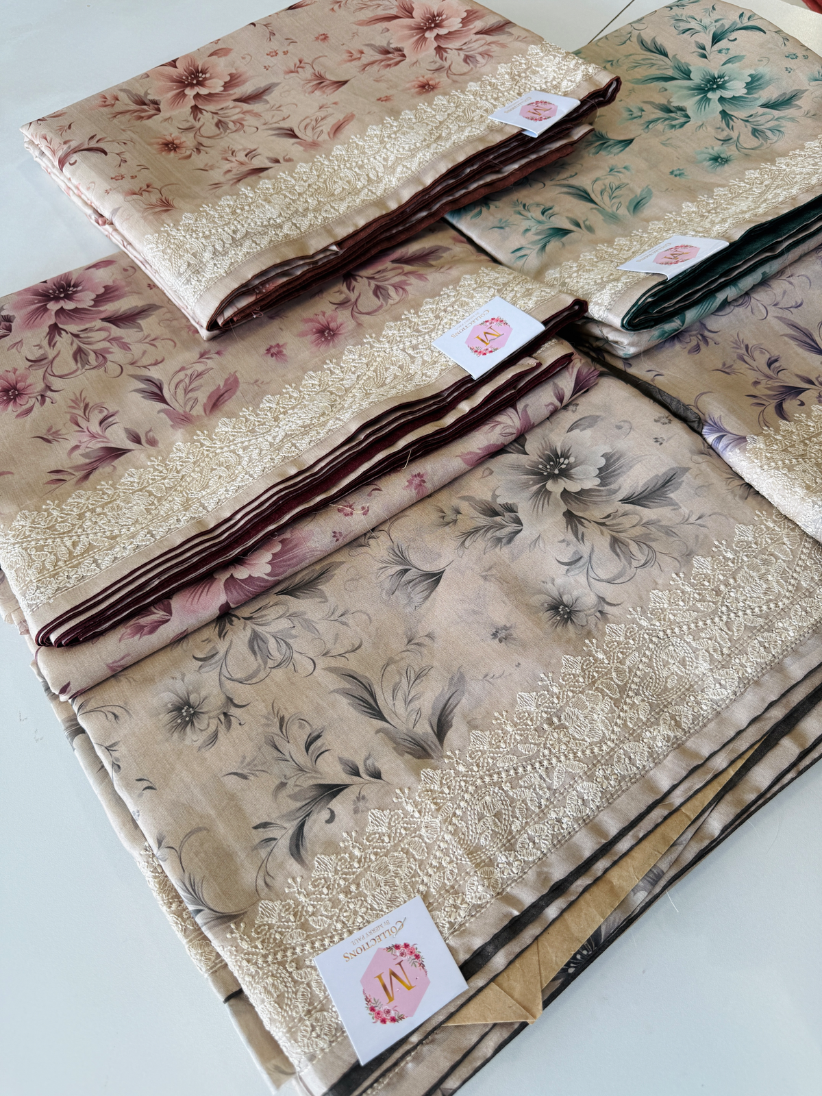 Soft semi Tussar finished saree/ FC433