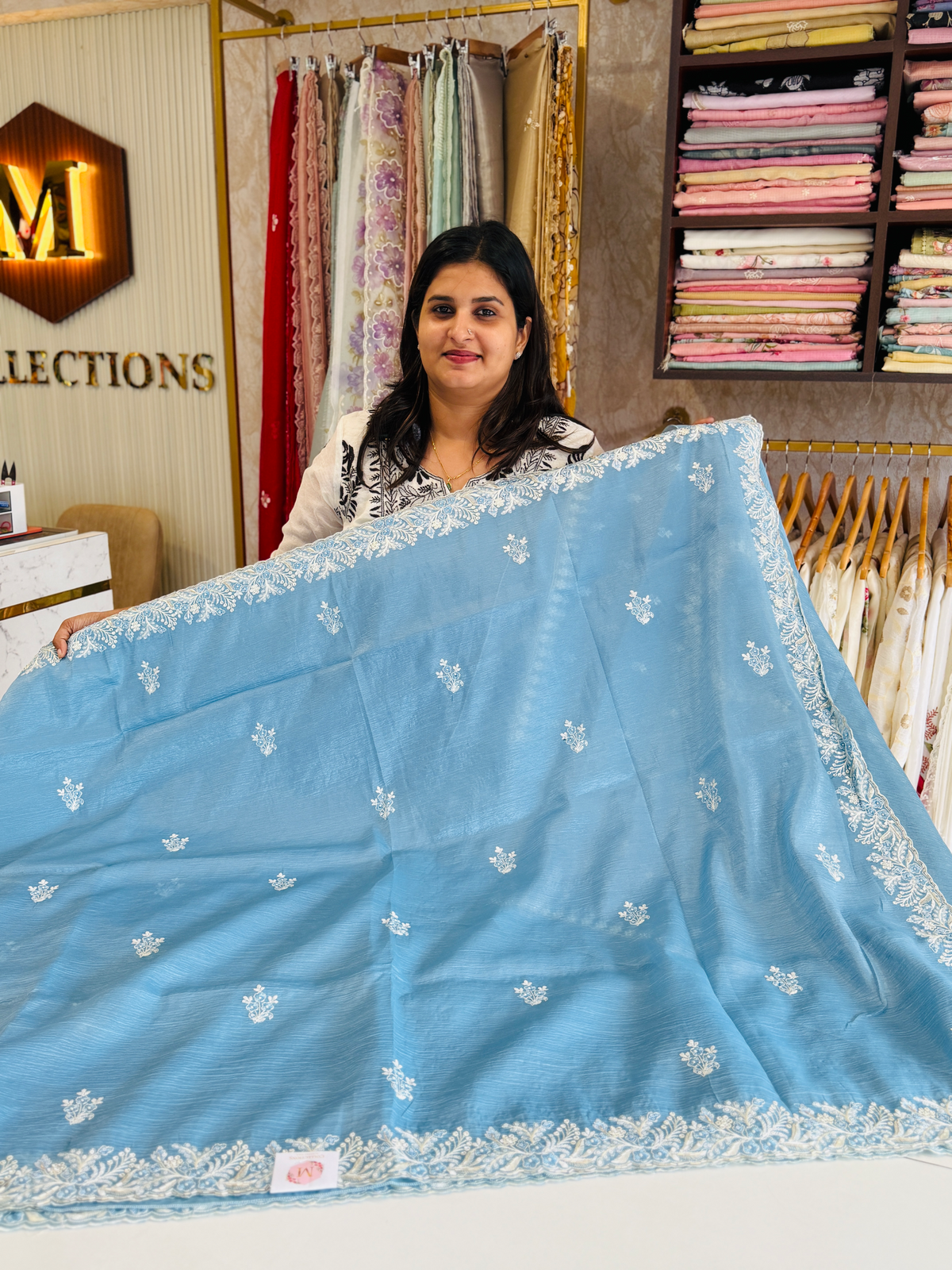 Crushed Crape Saree/ HW507