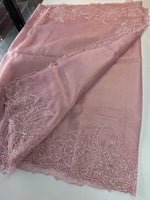 Crushed Foil blended Organza Saree/ AM104