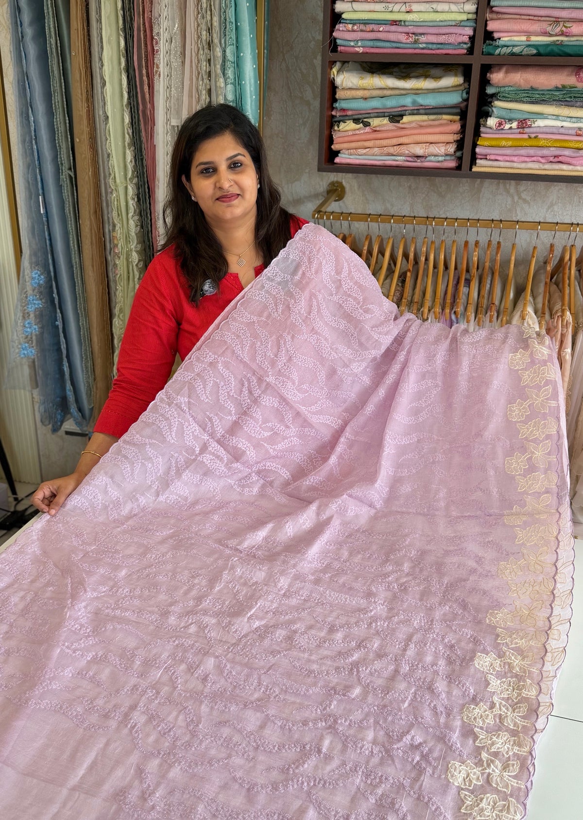 Crushed Organza saree/ BC602