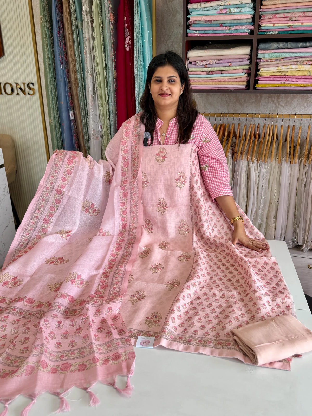 Linen cotton blend unstitched salwar set/NC260