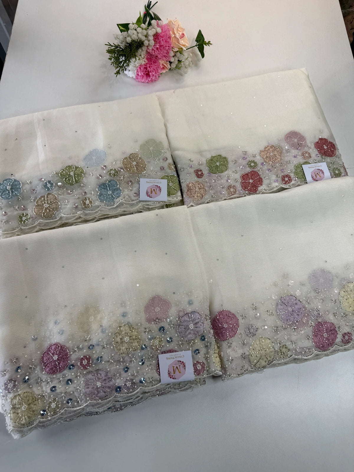 Crushed crape Saree/ HW725