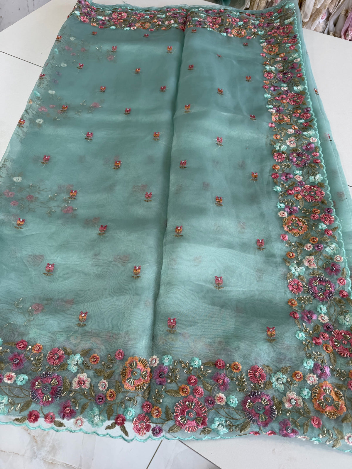 Glass organza saree/ 67HL