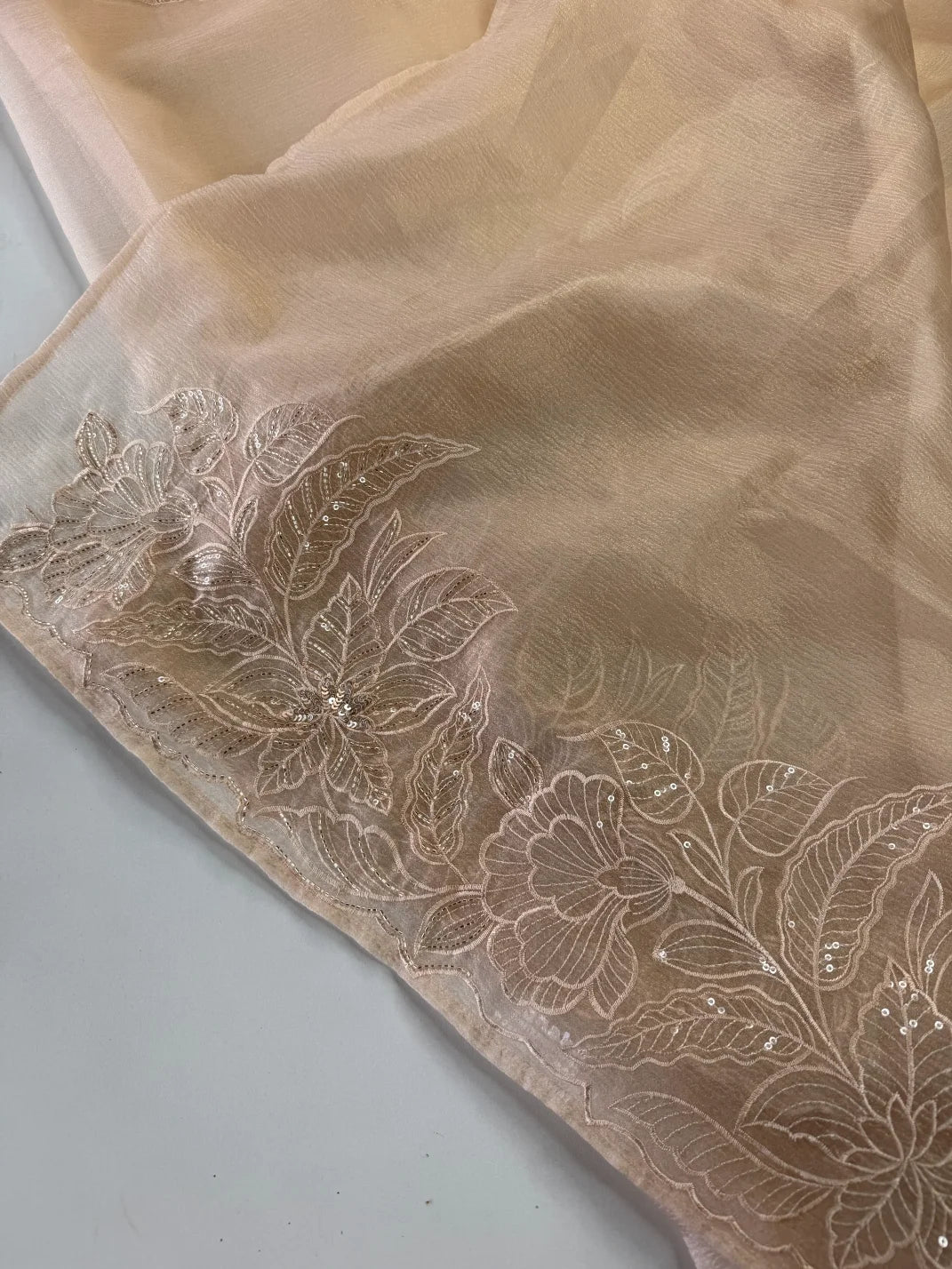 Crushed Foil blended Organza Saree/ AM104