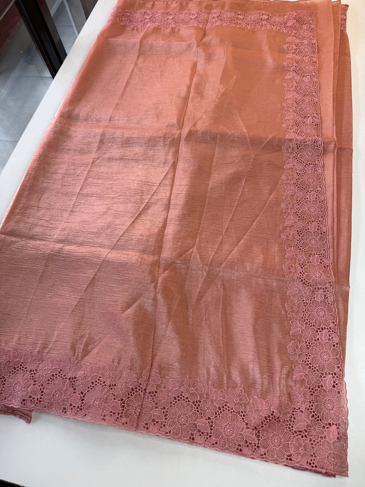 Crushed crape Saree/ CW053