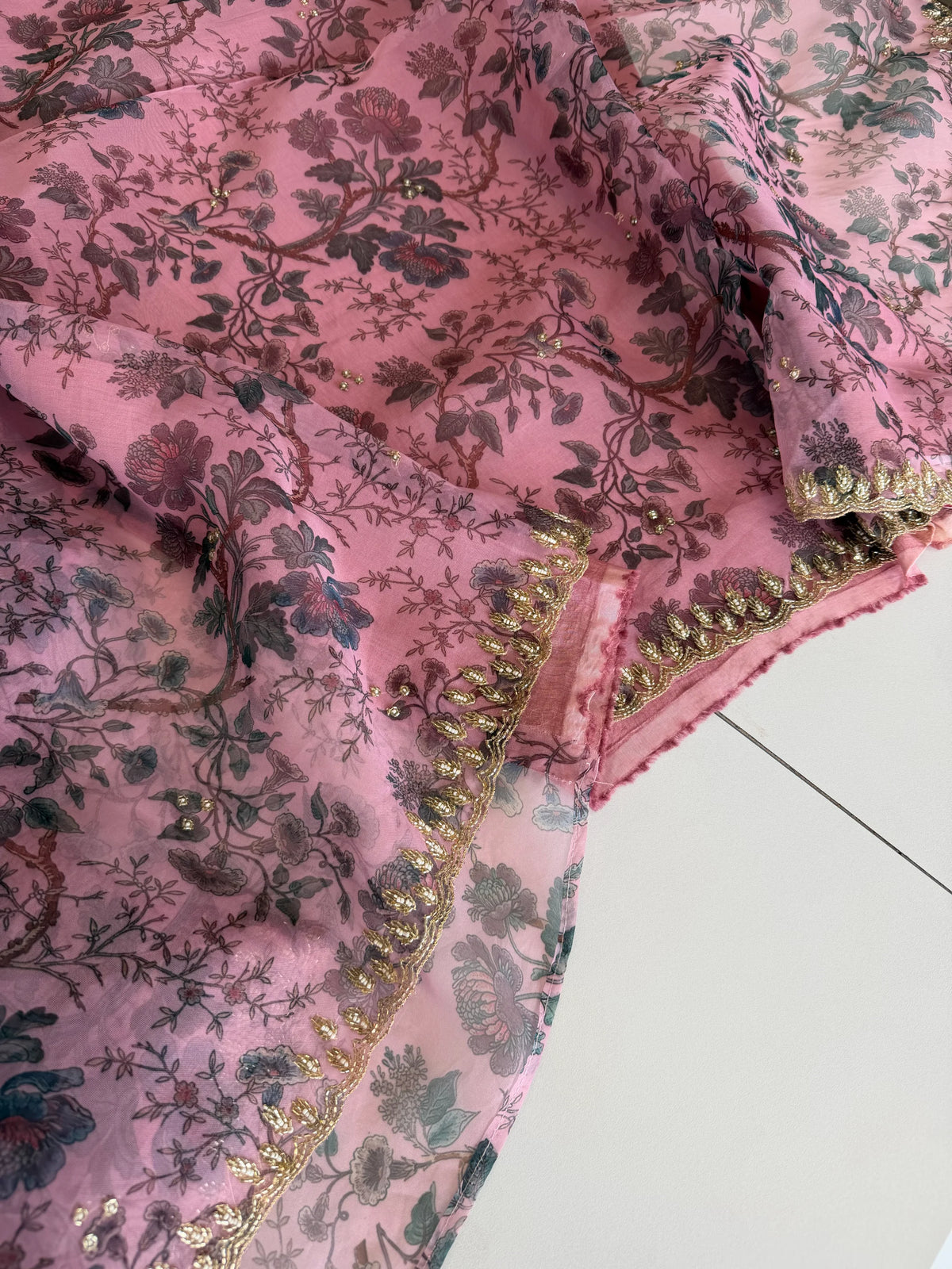 Digital printed organza Saree/ AP98