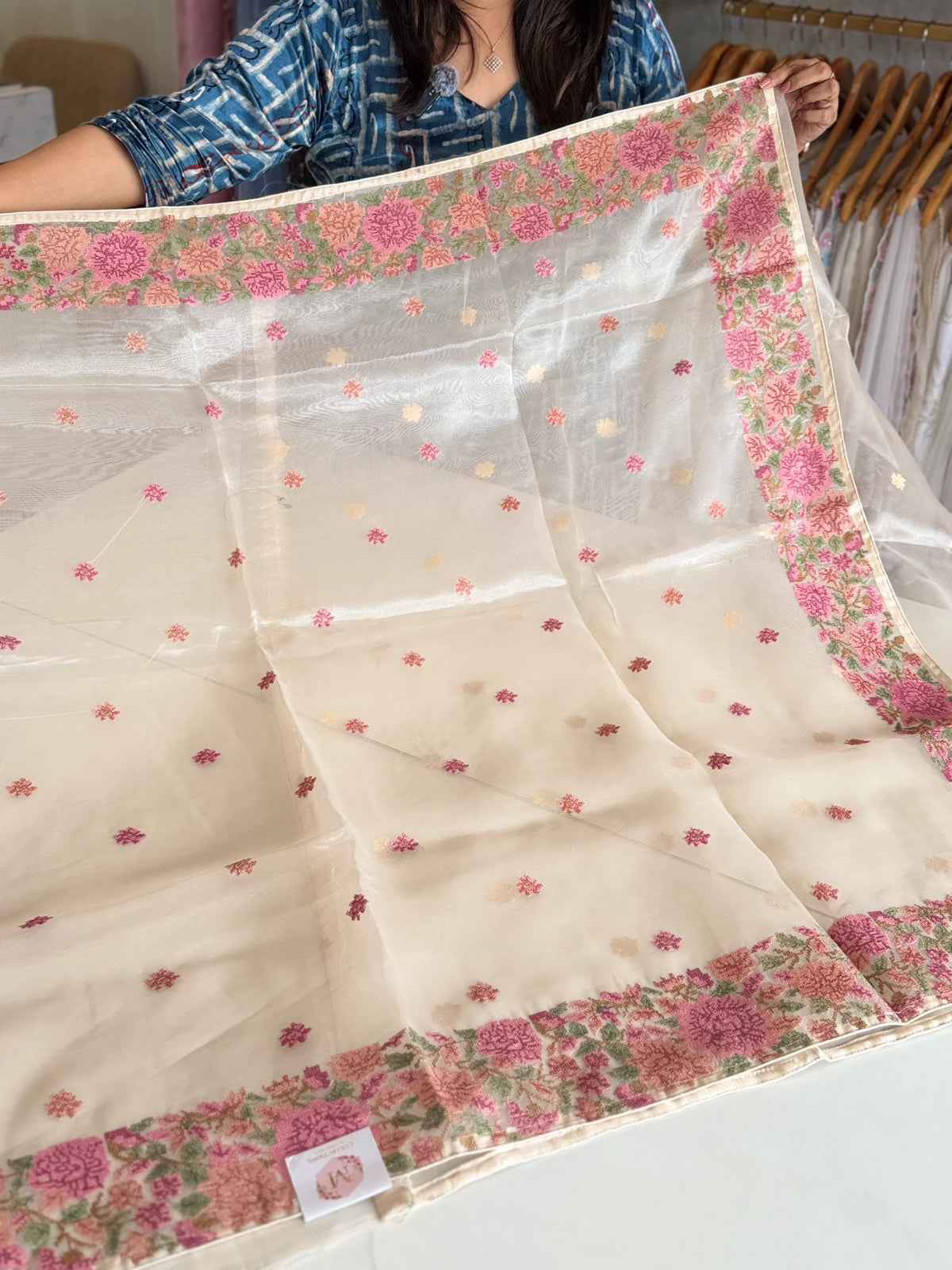 Glass Organza Saree/ 522A