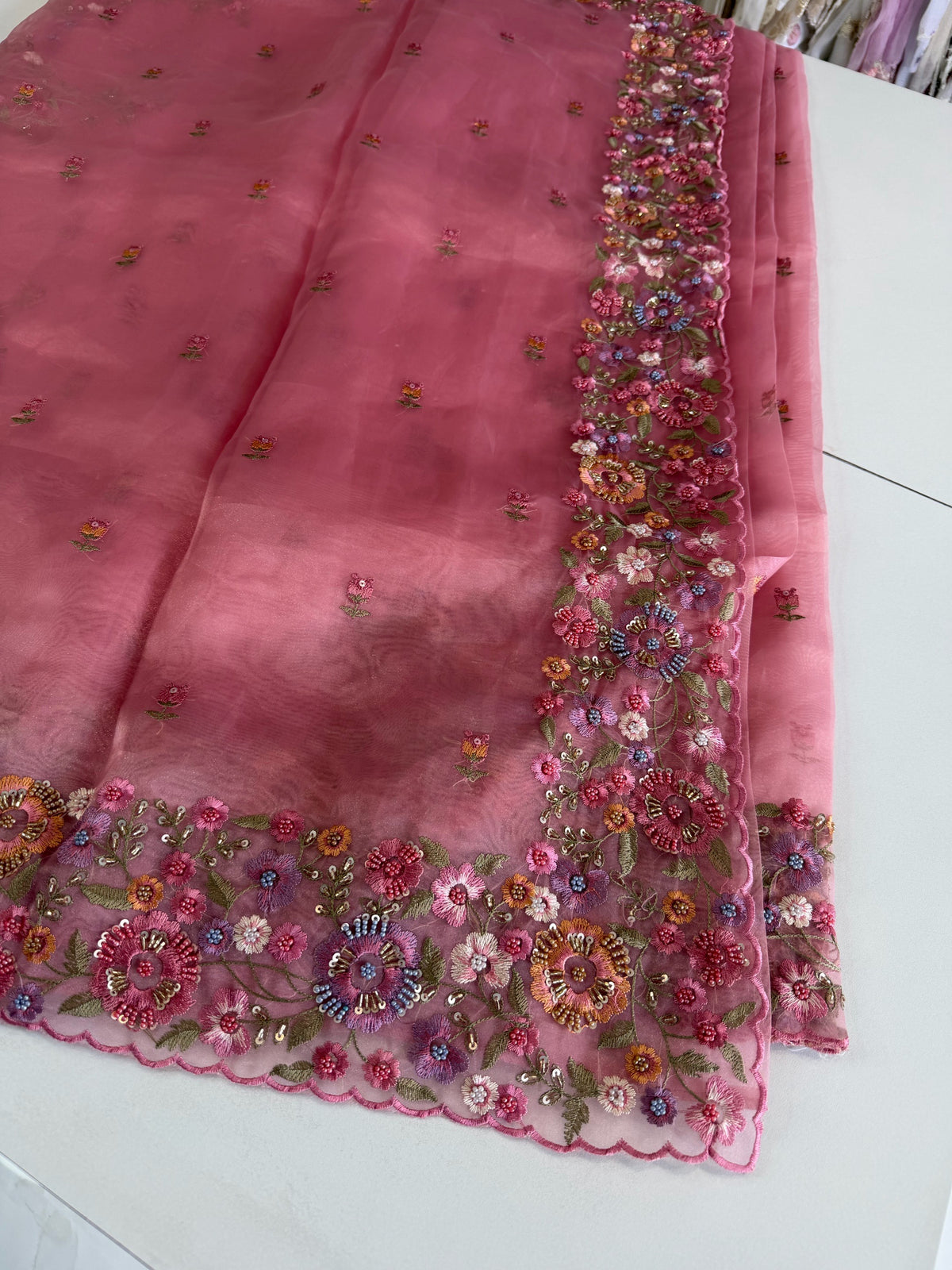 Glass organza saree/ 67HL