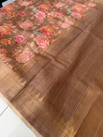 Semi Tussar finished saree/ E714