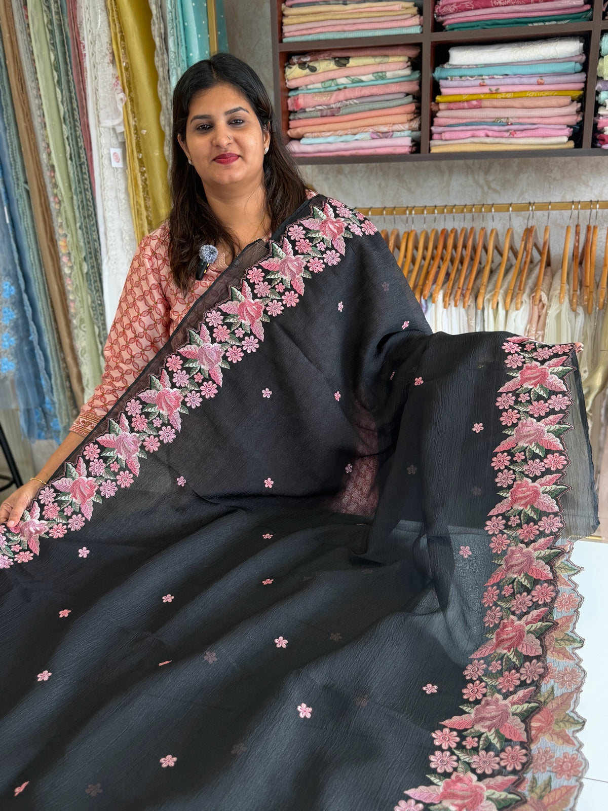 Crushed Crape Saree/ SC44