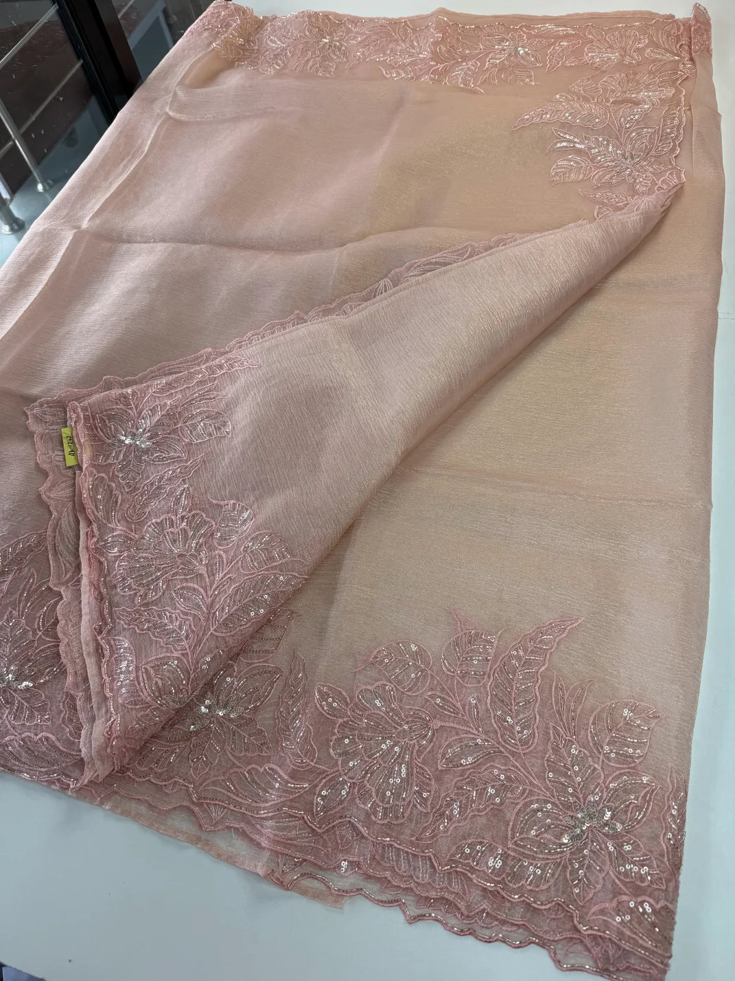 Crushed Foil blended Organza Saree/ AM104