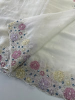 Crushed crape Saree/ HW725