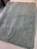 Crushed Foil blended Organza Saree/ AM104