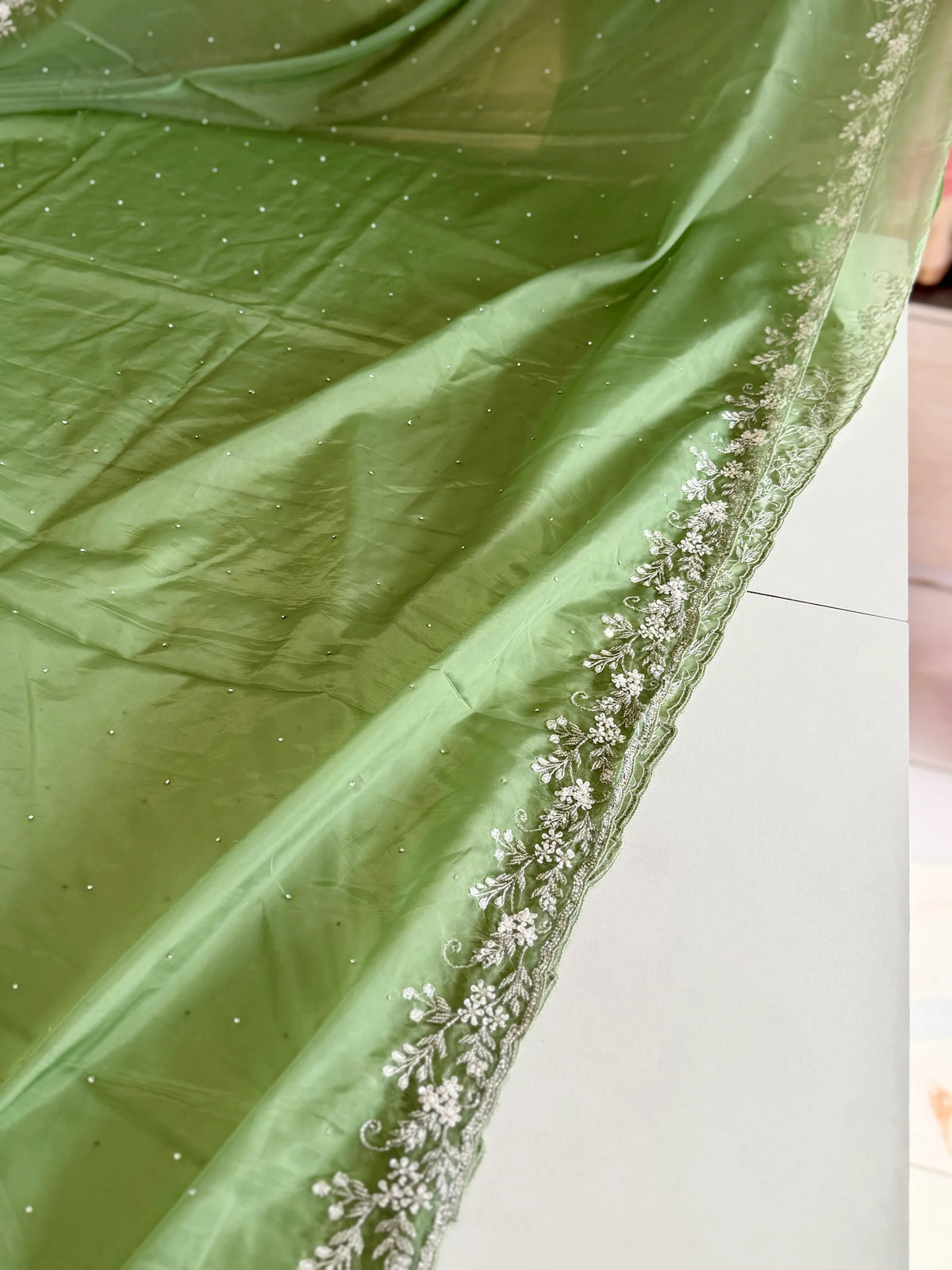 Satin organza saree/ AP59